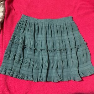 Teal Pleaded Mini Skirt